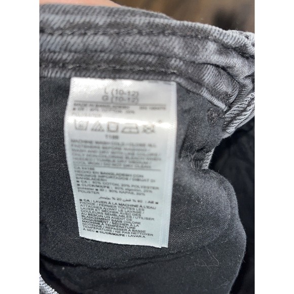 Girls Old Navy Button Black Denim Mini Skirt Size L 10-12 ~Fast Shipping~ - Picture 3 of 4